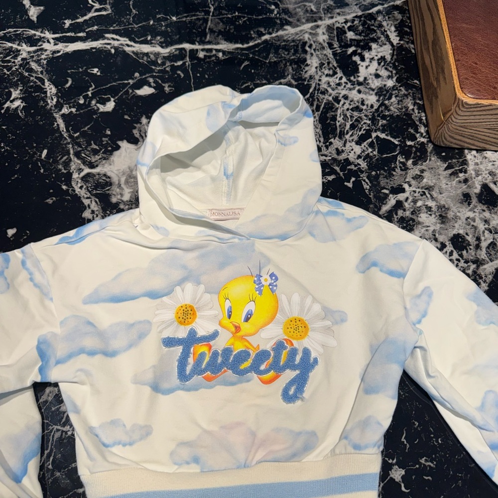 Tweety Kids Hoodie - Blue and White